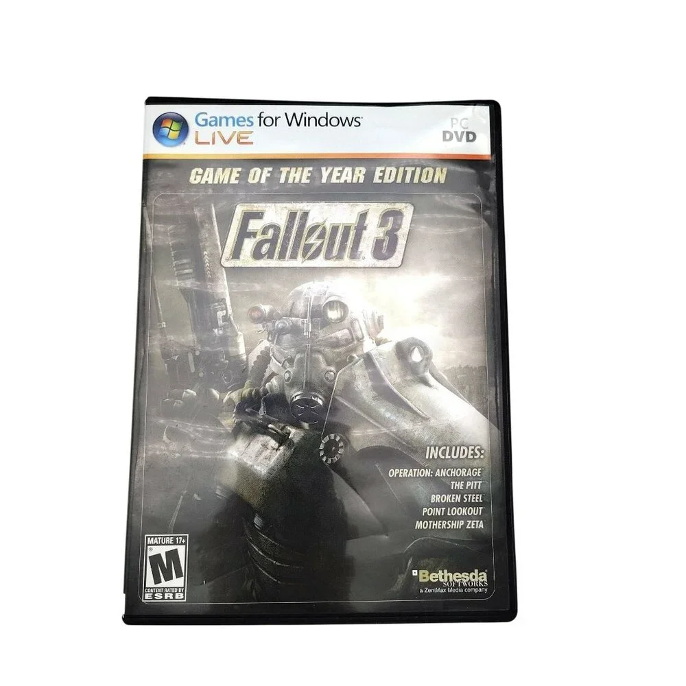 Fallout 3 Game of Year PC DVD Games Windows Live Complete Used Not Tested